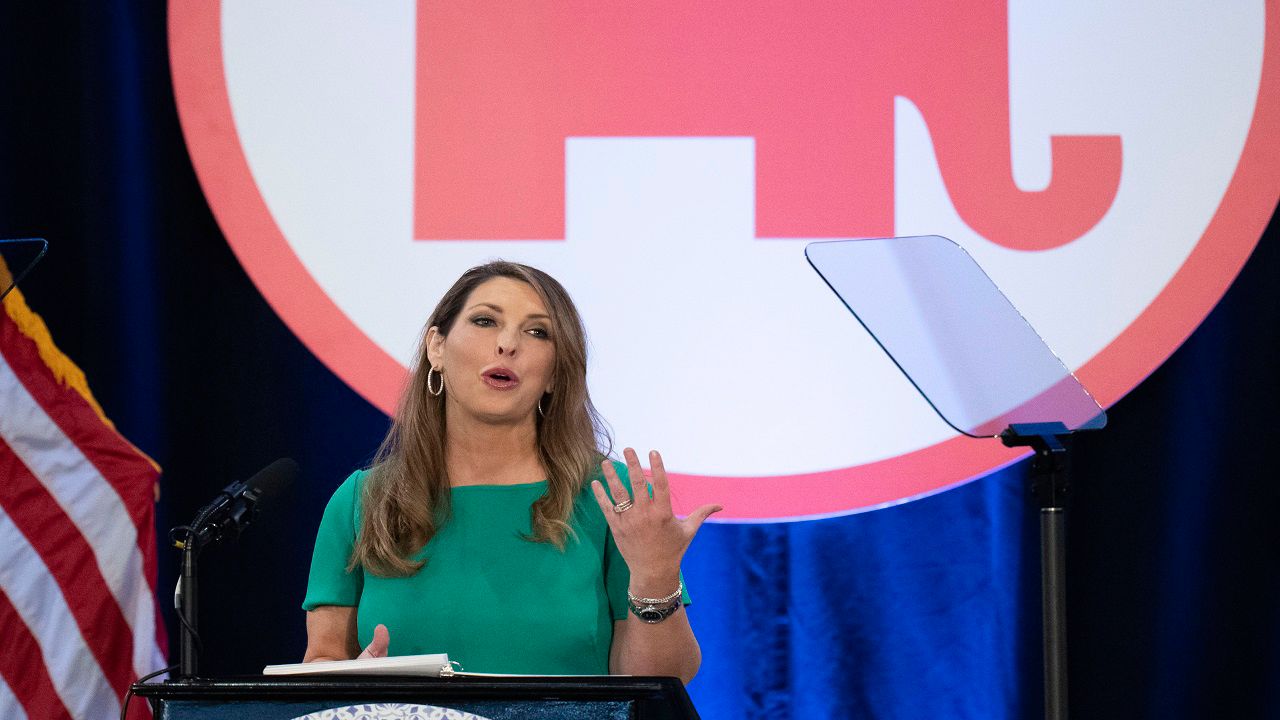 Republican National Committee Chair Ronna McDaniel speaks at the committee's winter meeting in Dana Point, Calif., Jan. 27, 2023. (AP Photo/Jae C. Hong, File)