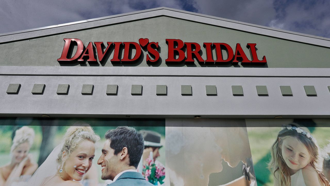 The David's Bridal shop is shown Nov. 19, 2018, in Tampa, Fla. David’s Bridal filed for bankruptcy protection Monday, April 17, 2023 the second time that the firm has sought such protection in the last five years. The announcement came just days after the company, one of the largest sellers of wedding gowns and formal wear, said it could be eliminating 9,236 positions across the United States. The Conshohocken, Pennsylvania-based retailer employs more than 11,000 workers, (AP Photo/Chris O'Meara)