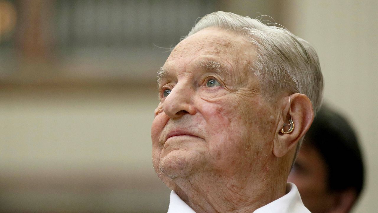 George Soros, founder and chairman of the Open Society Foundations, attends the Joseph A. Schumpeter Award ceremony in Vienna, Austria, June 21, 2019. The billionaire investor turned philanthropist is ceding control of his $25 billion empire to a younger son, Alexander Soros, according to an exclusive interview with The Wall Street Journal published online Sunday, June 11, 2023. (AP Photo/Ronald Zak)