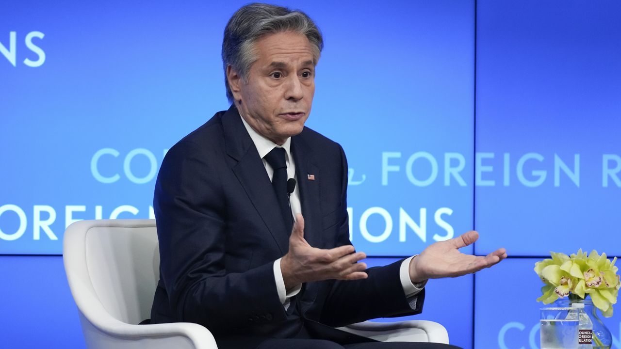 United States Secretary of State Antony Blinken speaks at the Council on Foreign Relations in New York, Wednesday, June 28, 2023. (AP Photo/Seth Wenig)