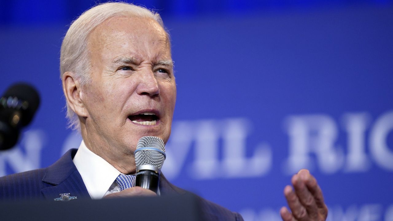 President Joe Biden speaks during the Truman Civil Rights Symposium at the National Archives Building, Thursday, July 27, 2023, in Washington. (AP Photo/Evan Vucci)