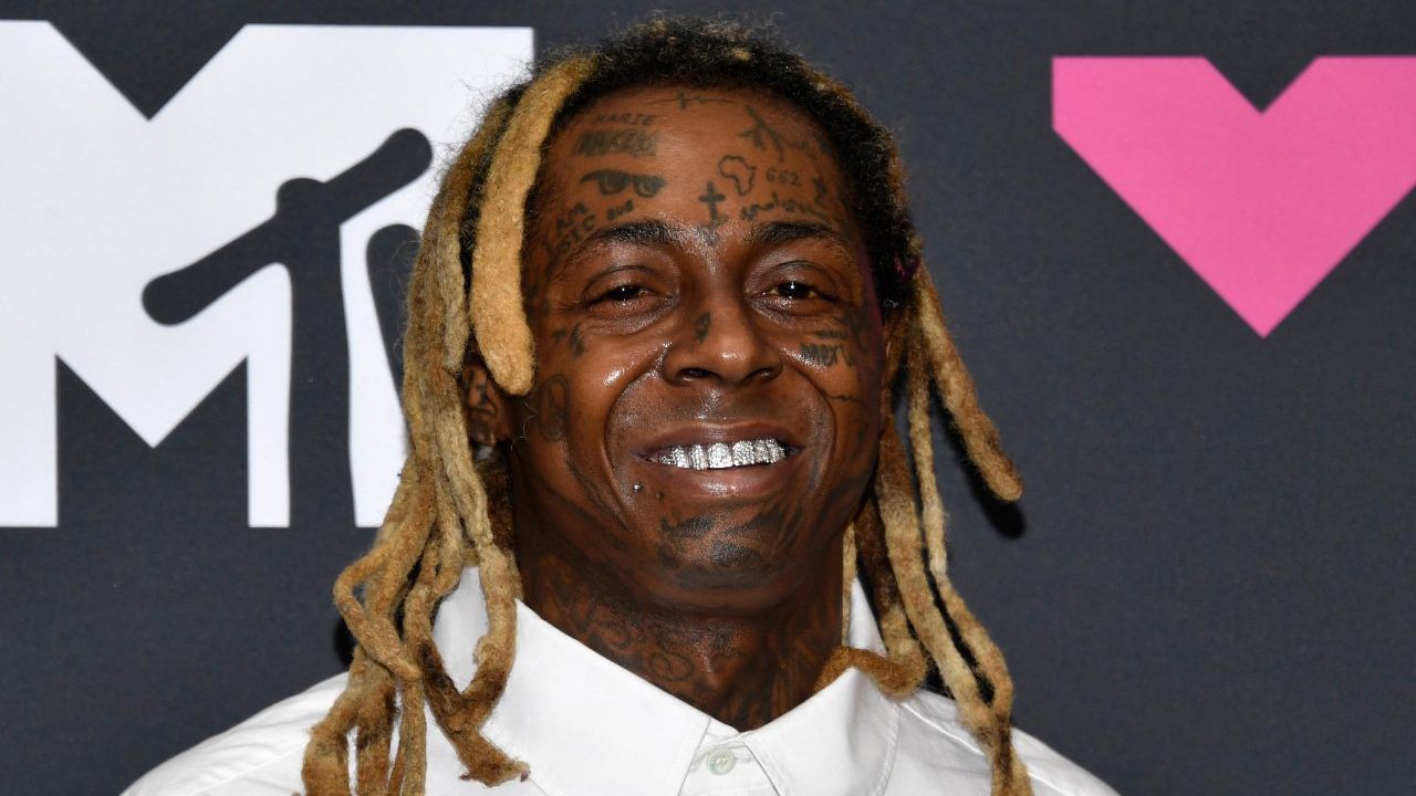 Lil Wayne poses in the press room at the MTV Video Music Awards on Tuesday, Sept. 12, 2023, at the Prudential Center in Newark, N.J. (Photo by Evan Agostini/Invision/AP)