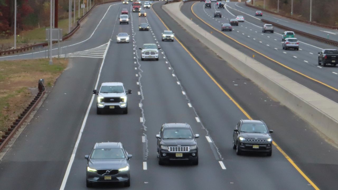 Cars drive on the Garden State Parkway on Tuesday, Nov. 21, 2023.