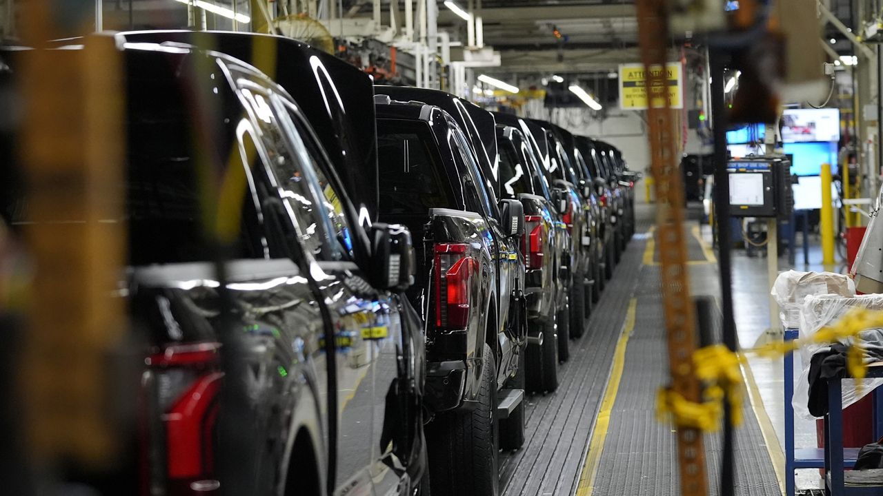 2024 Ford F-150 trucks are assembled at Ford's Dearborn Truck Plant on April 11, 2024, in Dearborn, Mich. (AP Photo/Carlos Osorio, File)