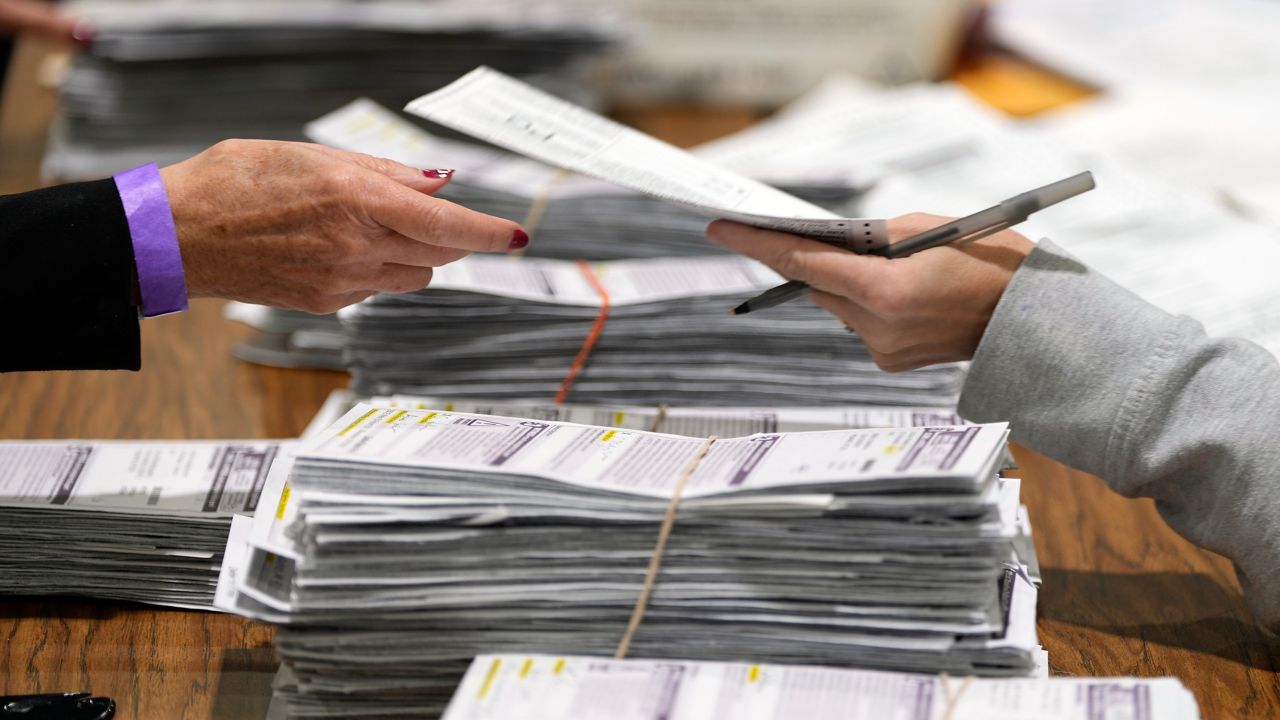 Election workers process ballots for the 2024 General Election, Tuesday, Nov. 5, 2024, in Milwaukee. (AP Photo/Morry Gash)