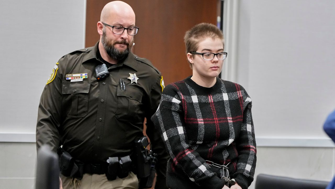 Morgan Geyser appears in a Waukesha County courtroom Thursday, Jan. 9, 2025, in Waukesha, Wis. (AP Photo/Morry Gash)