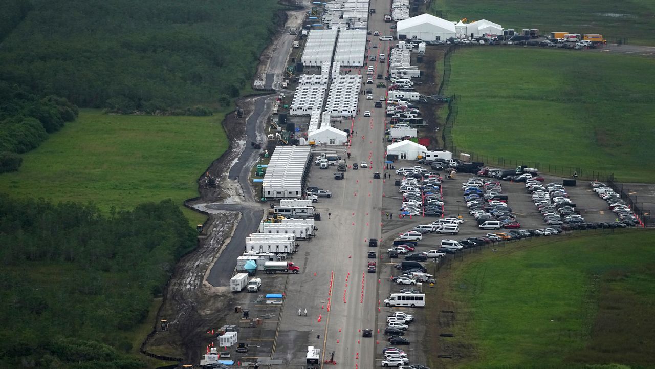 Work progresses on a new migrant detention facility dubbed 