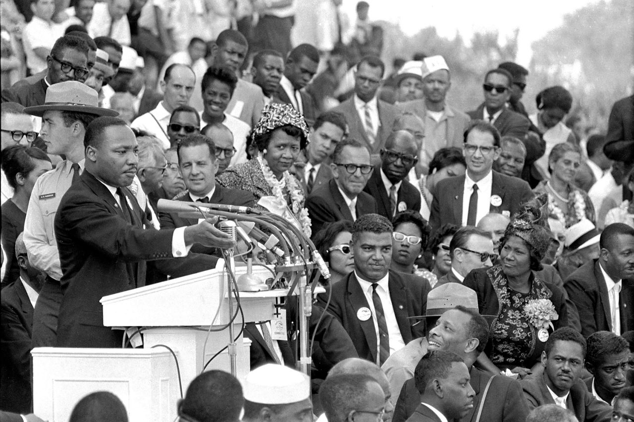 Martin Luther King gives his "I Have a Dream" speech during the 1963 March on Washington (AP Images)