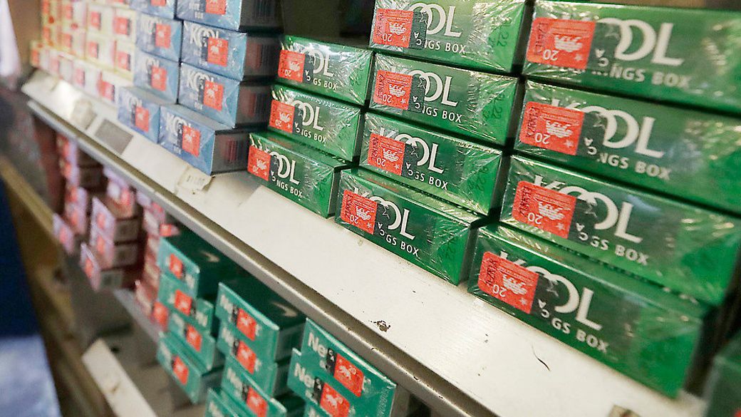 Menthol cigarettes and other tobacco products are displayed at a store in San Francisco on May 17, 2018. (AP Photo/Jeff Chiu)