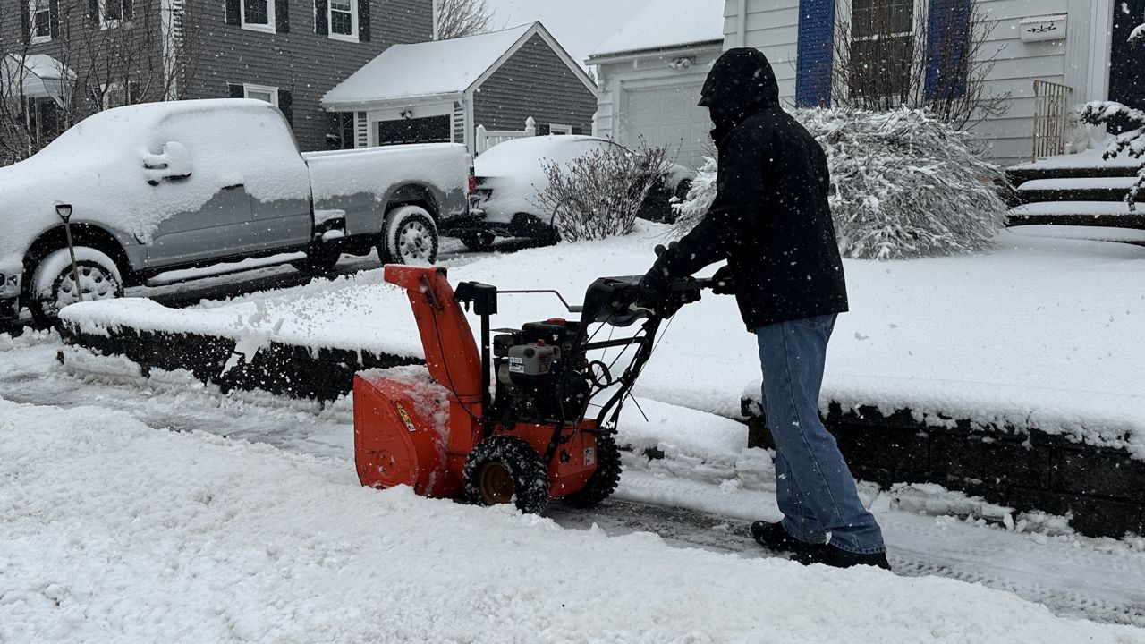 Worcester, Central Mass. covered with April snow