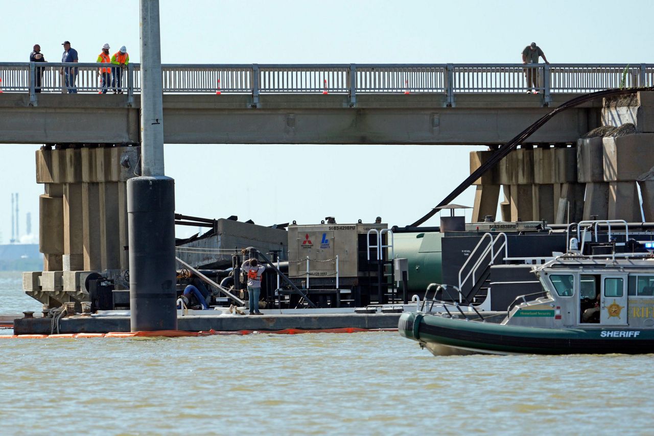 Barge hits a bridge in Galveston, Texas, damaging the structure and