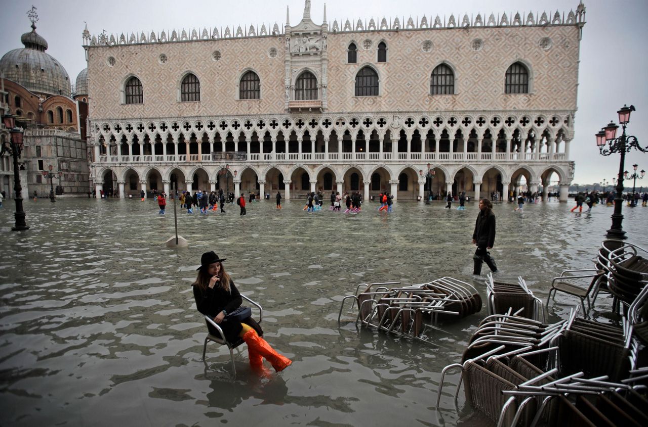 Venice flooding nearly touches level of infamous 1966 flood