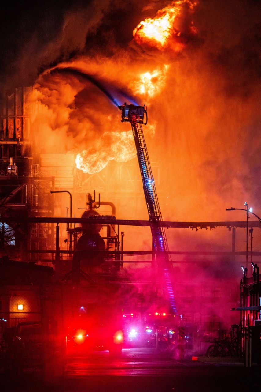 Massive fire erupts at Chevron refinery near Los Angeles