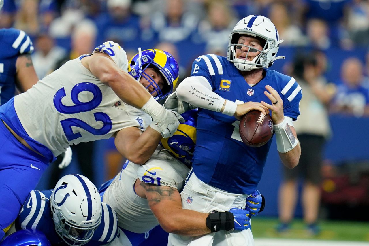 Former Indianapolis Colts players Peyton Manning and Edgerrin