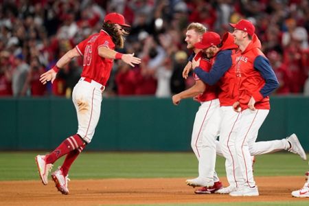 ANAHEIM, CA - MAY 10: Tampa Bay Rays outfielder Brett Phillips (35)  pitching in the eighth inning of an MLB baseball game against the Los  Angeles Angels played on May 10, 2022