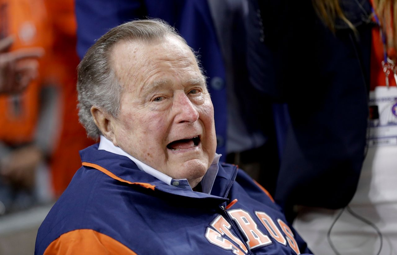 Bush wearing a Houston Astros shirt