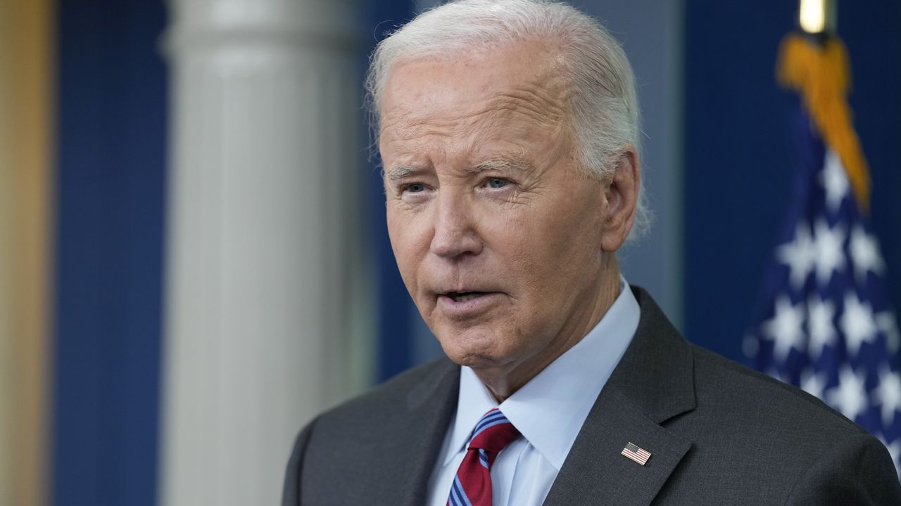 President Joe Biden speaks during a surprise appearance to take questions during the daily briefing at the White House in Washington, Friday, Oct. 4, 2024. (AP Photo/Susan Walsh)