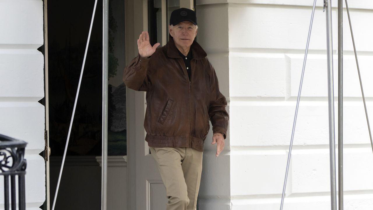 President Joe Biden leaves the White House to go to Camp David, Saturday, Jan. 13, 2024, in Washington. (AP Photo/Mark Schiefelbein)