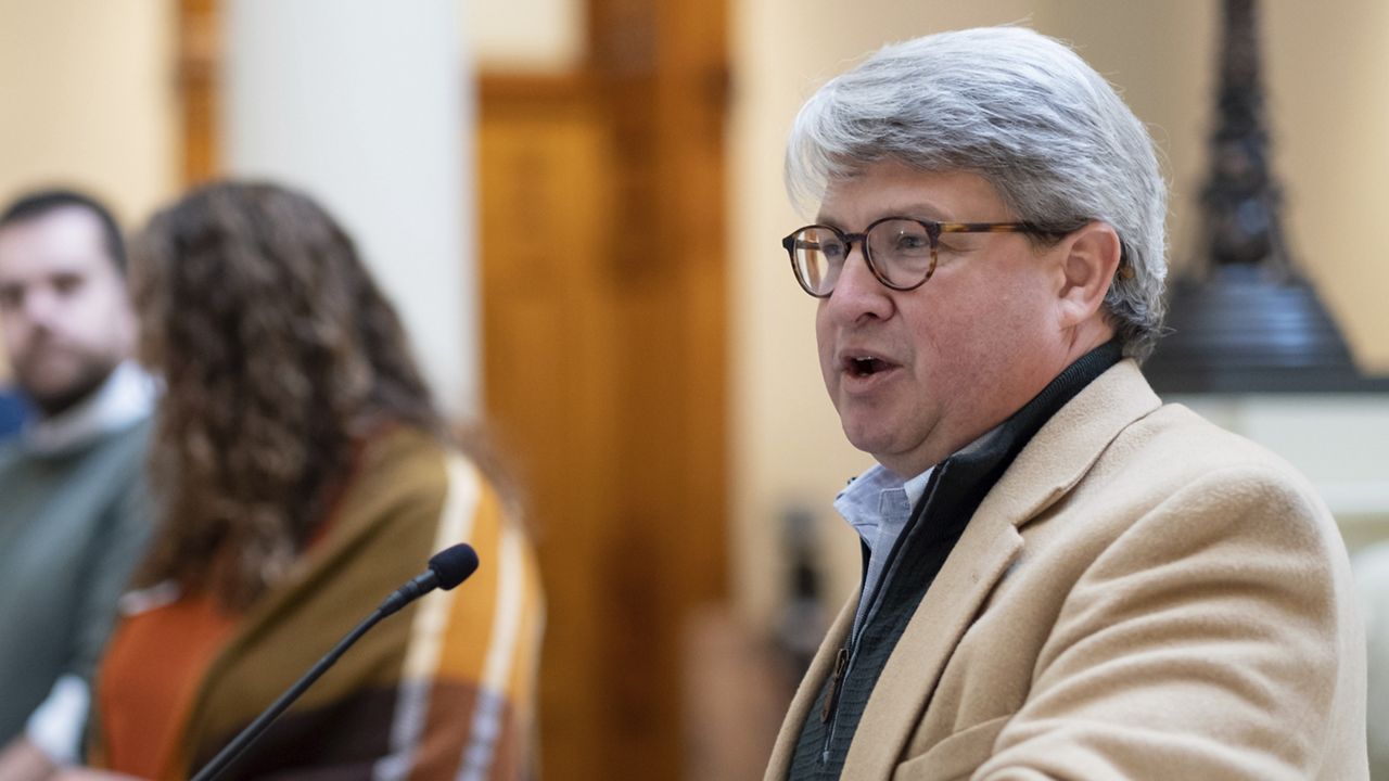 Gabriel Sterling, chief operating officer for the Georgia Secretary of State, answers journalists' questions, Nov. 16, 2022, in Atlanta. (AP Photo/Ben Gray)