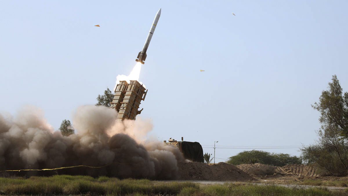 In this picture released by the official website of the Iranian Army on Jan. 19, 2024, a missile is launched during a military drill in southern Iran. (Iranian Army via AP)