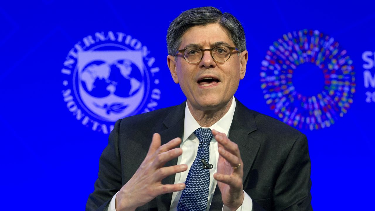 Former U.S. Treasury Secretary Jack Lew speaks at the panel Reforming the Euro Area: Views from inside and outside of Europe, during the World Bank/IMF Spring Meetings, in Washington, Thursday, April 19, 2018. (AP Photo/Jose Luis Magana)