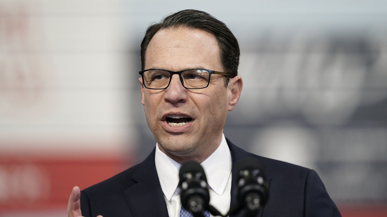 Pennsylvania Gov. Josh Shapiro speaks at the Finishing Trades Institute on March 9, 2023, in Philadelphia. (AP Photo/Matt Rourke)