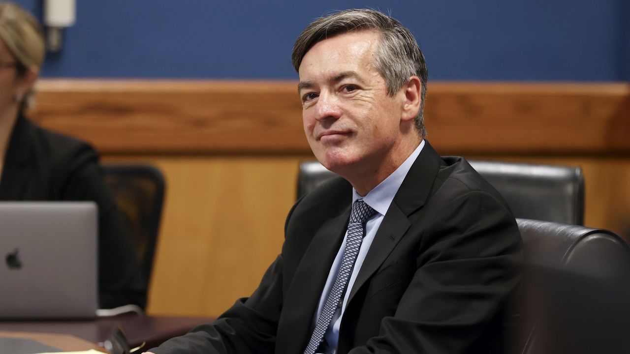 Lawyer Kenneth Chesebro, appears before Judge Scott MacAfee during a motions hearing on Oct. 10, 2023, in Atlanta. (Alyssa Pointer/Pool Photo via AP)