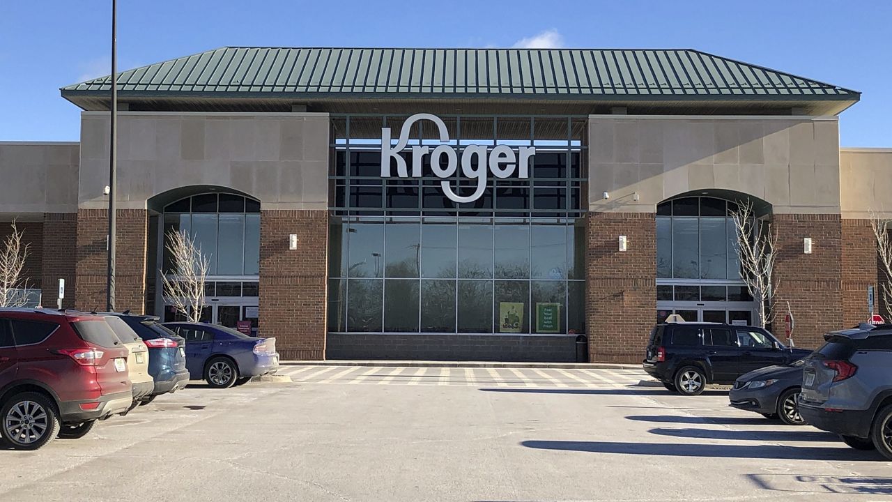 A Kroger grocery store is seen, Jan. 23, 2021, in Novi, Mich. (Ed Pevos/Ann Arbor News via AP)