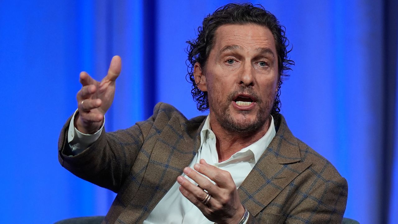 Actor Matthew McConaughey speaks at the 2024 summer meeting of the National Governors Association, Friday, July 12, 2024, in Salt Lake City. (AP Photo/Rick Bowmer)