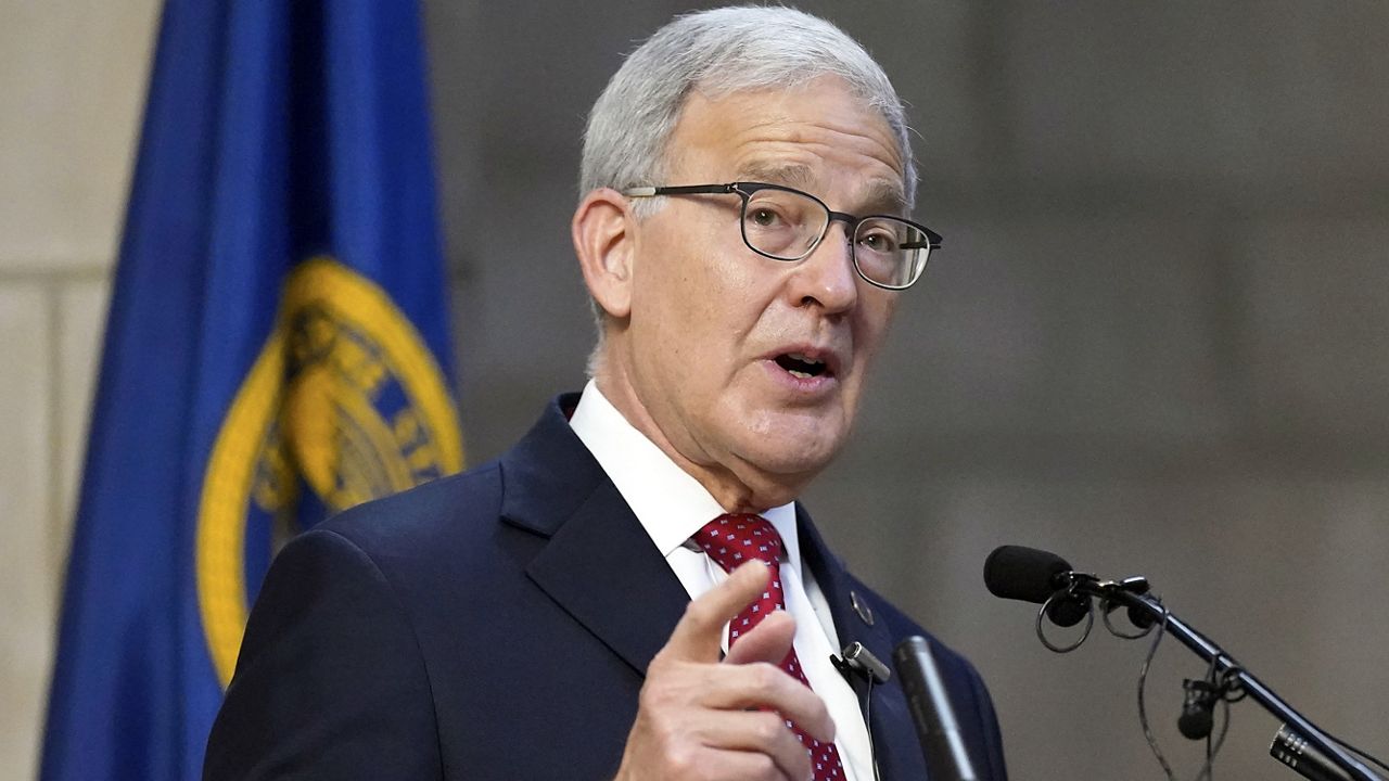 Nebraska Secretary of State Bob Evnen holds a news conference in Lincoln, Neb., Nov. 4, 2020. (AP Photo/Nati Harnik)