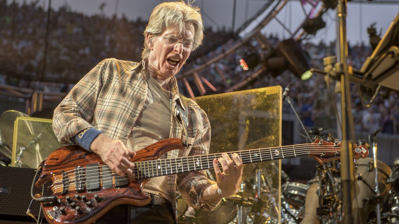 Phil Lesh of The Grateful Dead perform at Grateful Dead Fare Thee Well Show at Soldier Field on Saturday, July 4, 2015, in Chicago, Ill. (Photo by Jay Blakesberg/Invision for the Grateful Dead/AP Images)