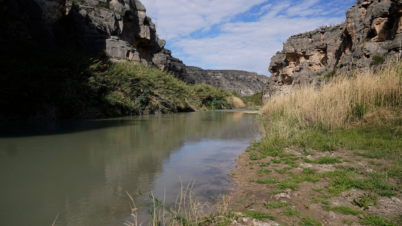 The Bone Water Crossing on the Rio Grande River is seen on Thursday, March 21, 2024, in Terrell County, Texas. (AP Photo/Erik Verduzco)