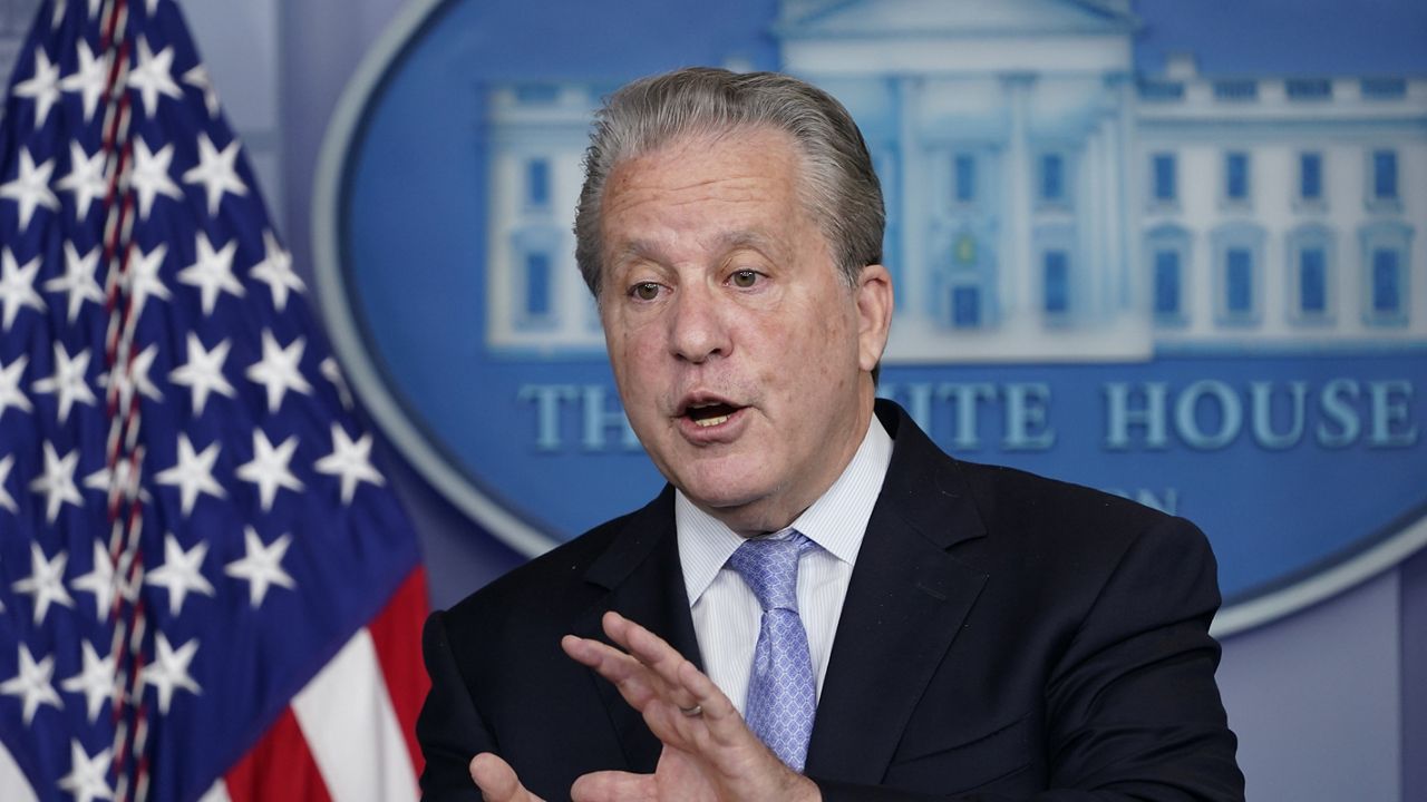 White House senior adviser Gene Sperling, speaks during the daily briefing at the White House in Washington, Aug. 2, 2021 (AP Photo/Susan Walsh)