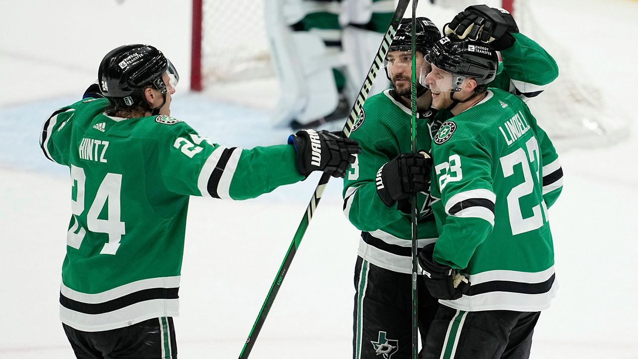 Stars beat Avs 5-3 in Game 2 to even series