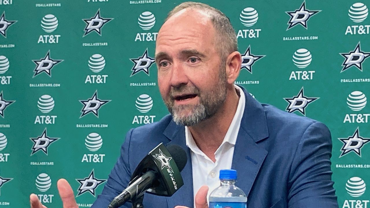 Dallas Stars NHL hockey team new head coach Pete DeBoer speaks during an introductory news conference in Dallas on June 22, 2022. (AP Photo/Schuyler Dixon, File)