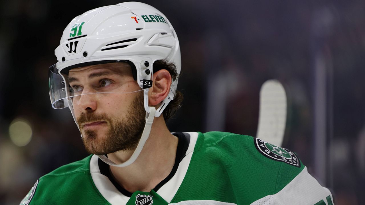 Dallas Stars center Tyler Seguin skates during the third period of an NHL hockey game against the Minnesota Wild, Saturday, Nov. 16, 2024, in St. Paul, Minn. (AP Photo/Ellen Schmidt)