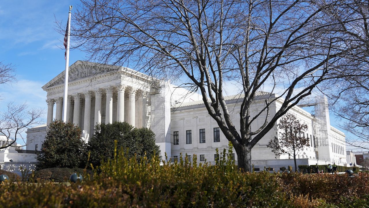 The U.S. Supreme Court is seen, Thursday, Feb. 8, 2024, in Washington. (AP Photo/Mariam Zuhaib)