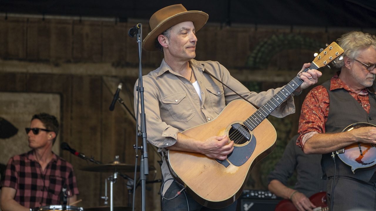 Jacob Dylan of The Wallflowers performs during the New Orleans Jazz & Heritage Festival on Sunday, May 5, 2024, at the Fair Grounds Race Course in New Orleans. (Photo by Amy Harris/Invision/AP)