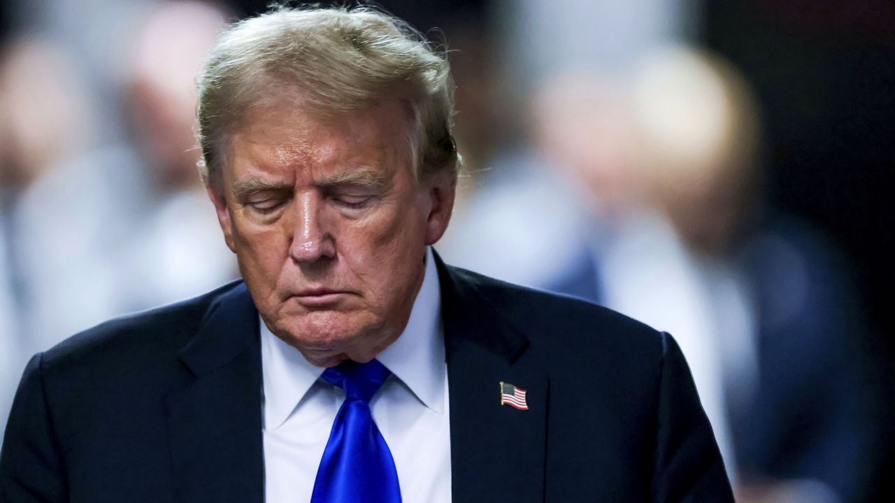 Former President Donald Trump leaves the courthouse at Manhattan Criminal Court, Thursday, May 30, 2024, in New York. (Justin Lane/Pool Photo via AP)