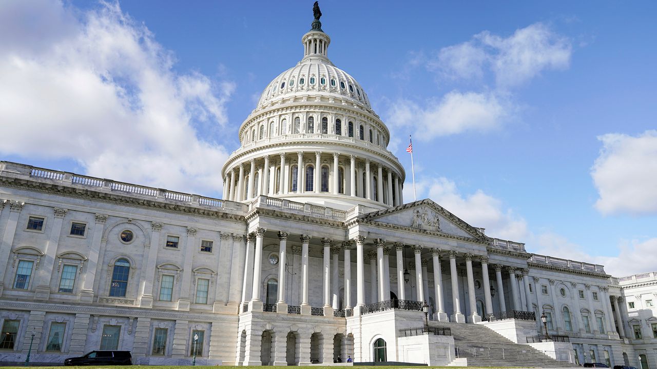 The U.S. Capitol is seen on Monday, Dec. 18, 2023, in Washington. (AP Photo/Mariam Zuhaib)