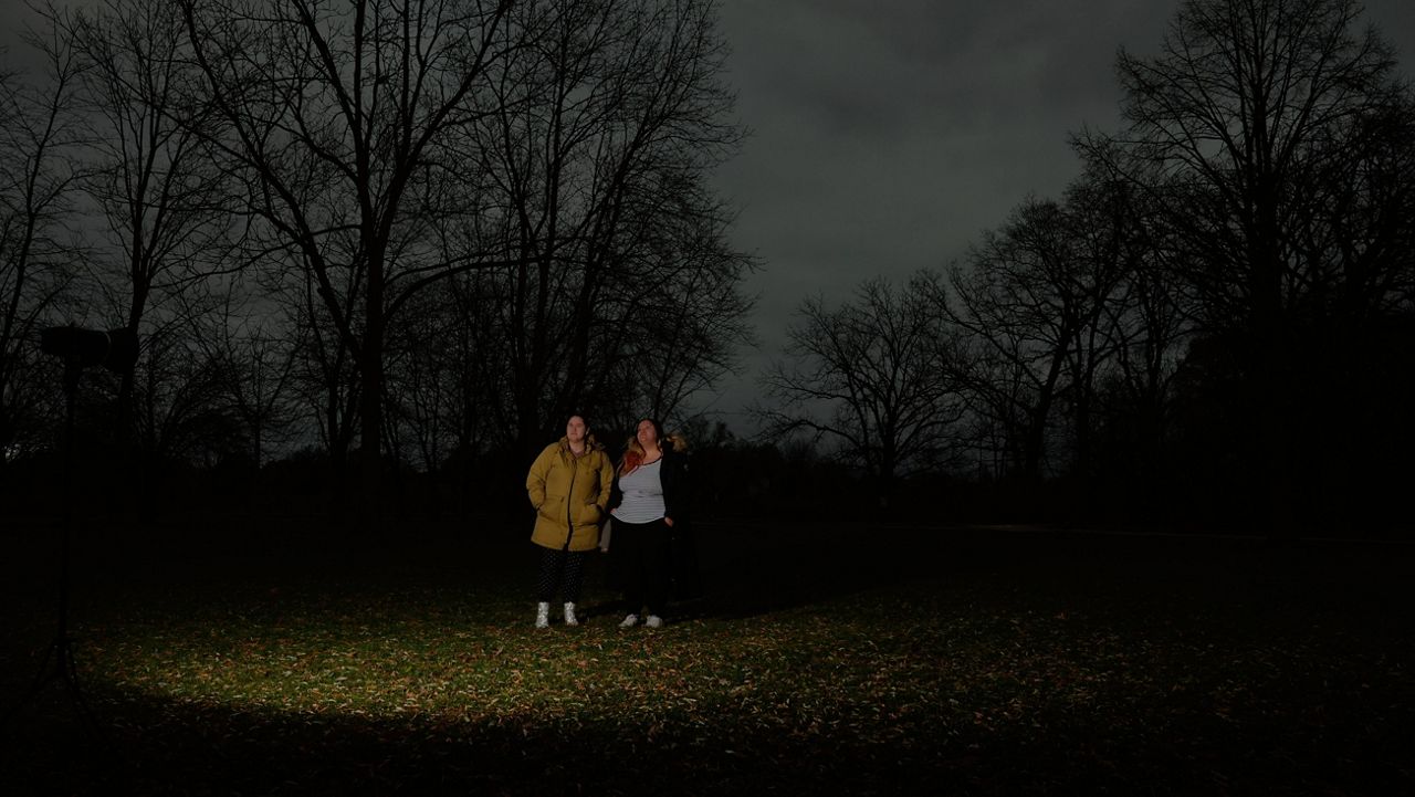 Sadie Perez, left, and her sister Amalia Perez and are seen Thursday, Nov. 28, 2024, in Wisconsin. (AP Photo/Morry Gash)