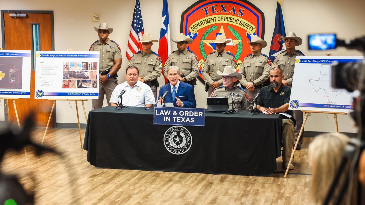 Gov. Greg Abbott announces a plan to combat Tren de Aragua, a transnational criminal gang, on Sept. 16, 2024. (Office of Gov. Greg Abbott)