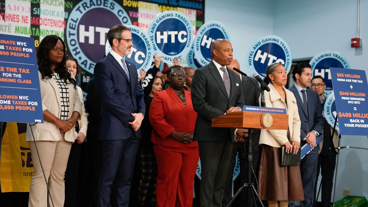 The plan would abolish the tax for filers with dependents living at or below 150% of the federal poverty line, the mayor said. (Michael Appleton/Mayoral Photography Office)