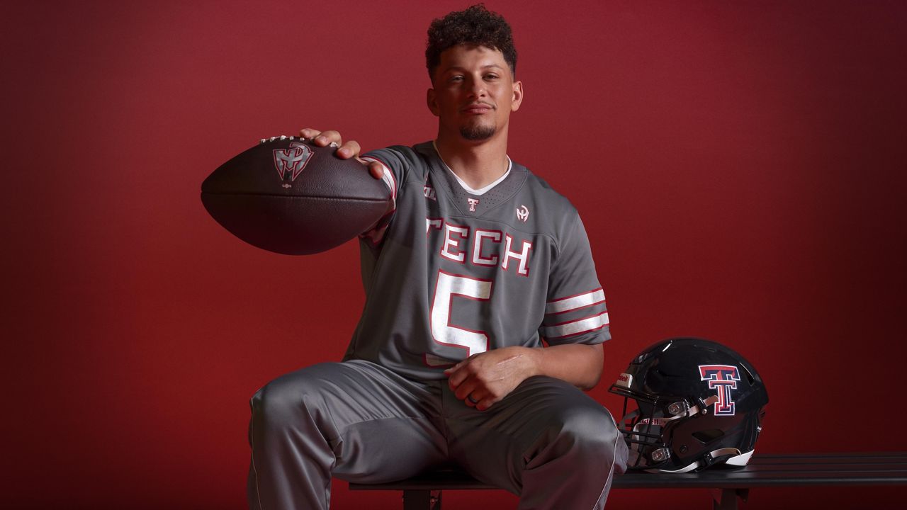 NFL quarterback Patrick Mahomes wearing Adidas' new Texas Tech University football uniform. (Courtesy Adidas)