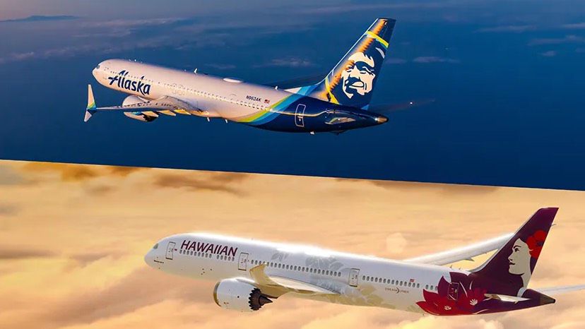 The proposed merger between Alaska Airlines and Hawaiian Airlines would be the largest between U.S. carriers since 2016.(Alaska Airlines)