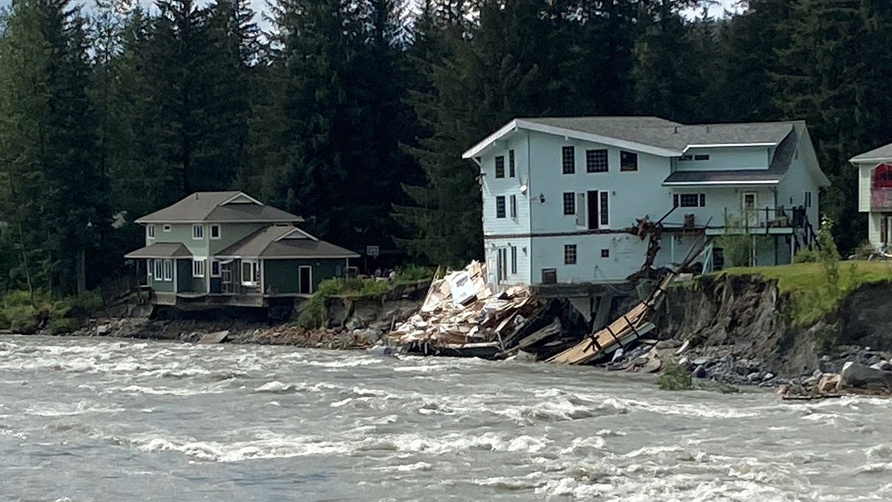 Buildings destroyed in flooding in Alaska's capital