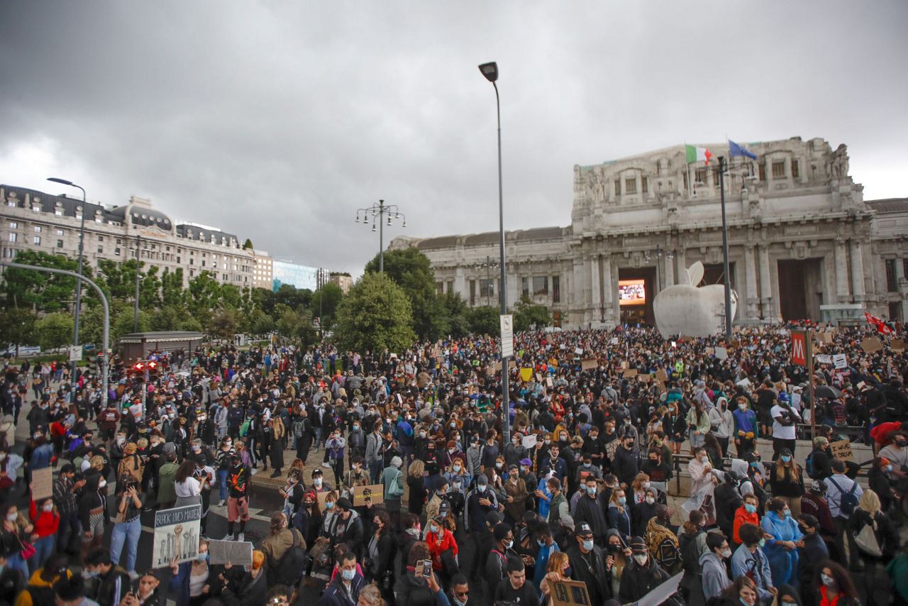 Largely peaceful protests against police brutality march on