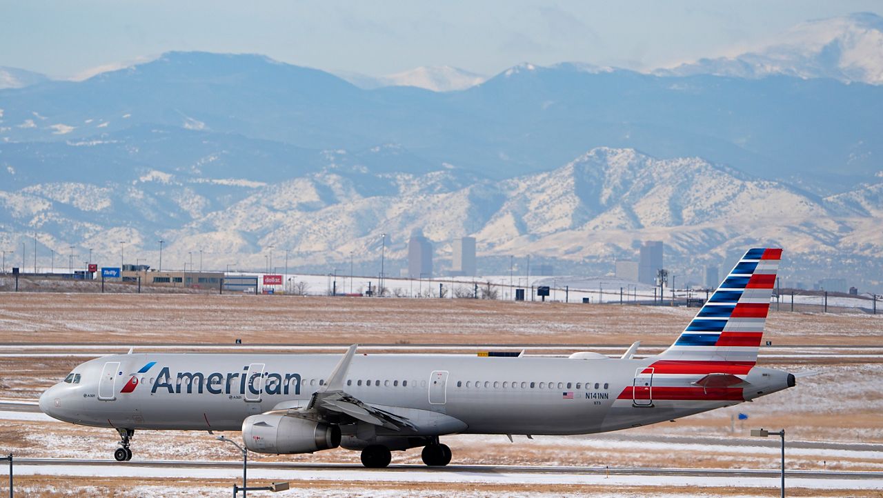 An American Airlines jetliner rumbles down a runway at Denver International Airport, Jan. 16, 2024, in Denver. (AP Photo/David Zalubowski, File)