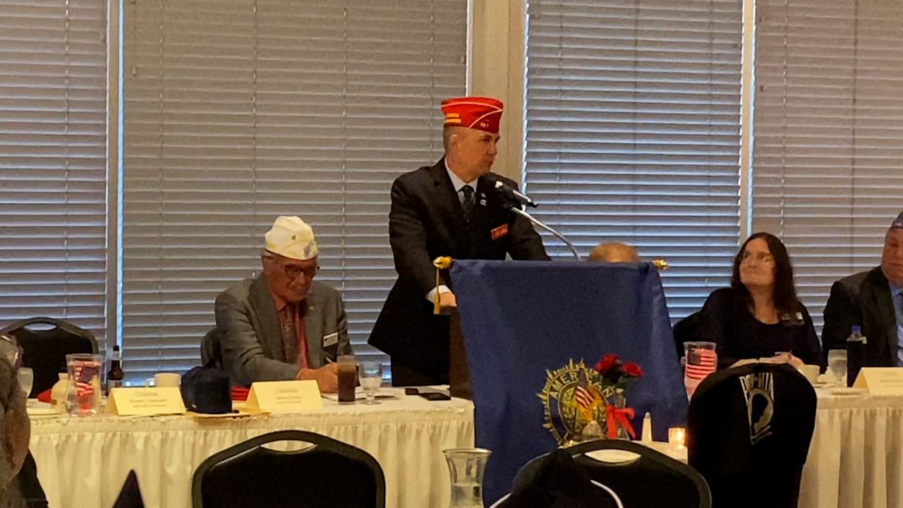 American Legion National Commander Daniel Seehafer speaks in New Hartford about preventing suicide among veterans. (Melissa Krull, Spectrum News)