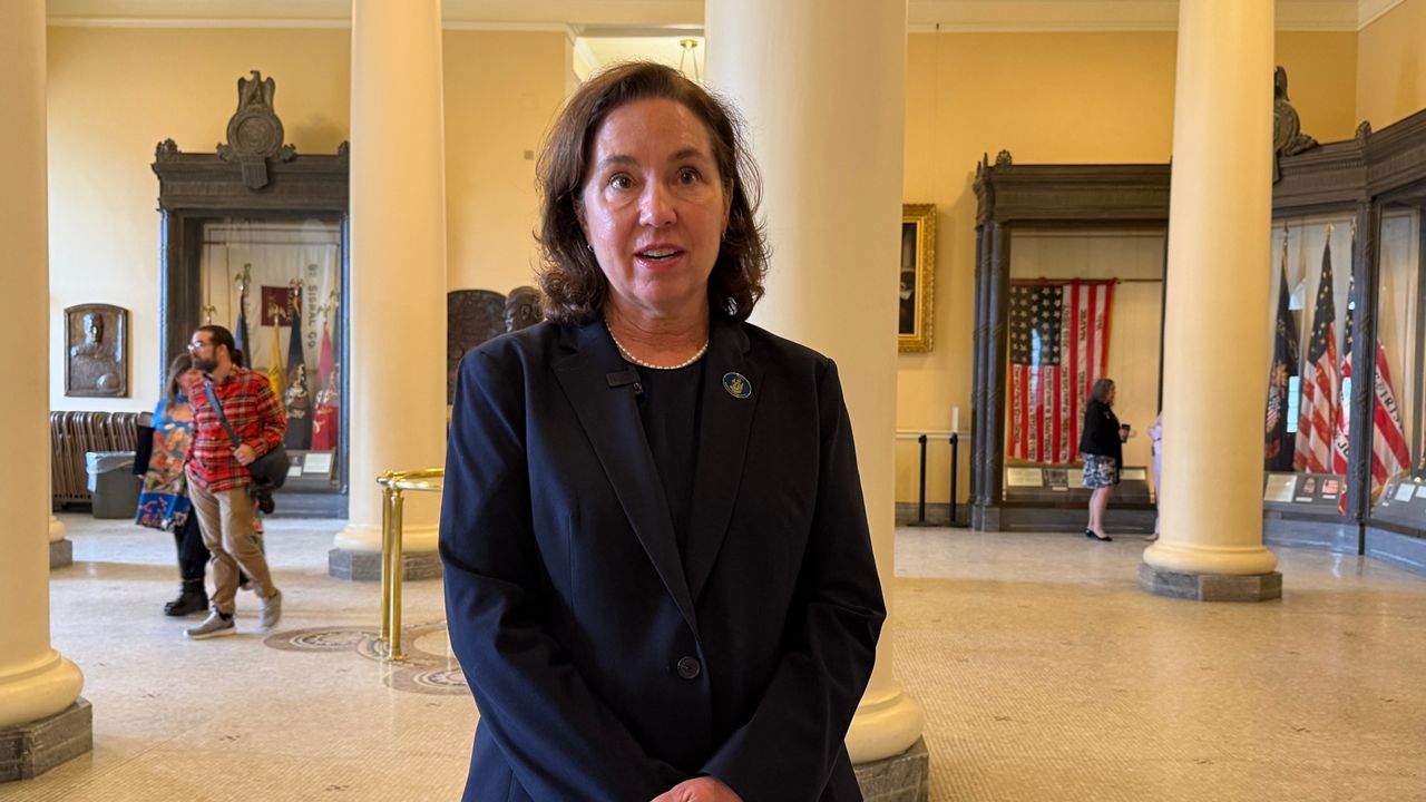 Rep. Amy Kuhn (D-Falmouth) talks about the progress that’s being made by the Maine Commission on Public Defense Services. (Spectrum News/Susan Cover)